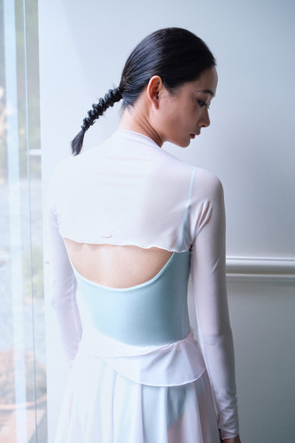 Dawn Pink Ultra-Stretch Ballet Mesh Shrug is made with premium mesh that beautifully drapes