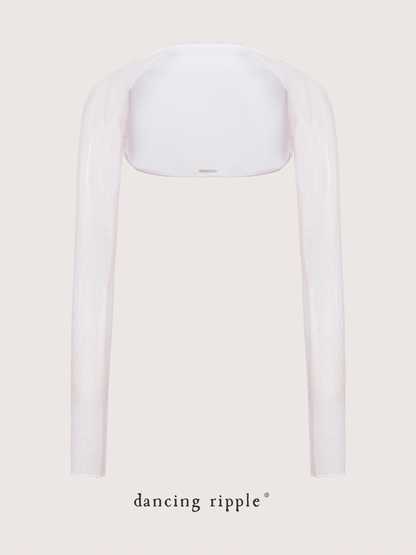 Dawn Pink Ultra-Stretch Ballet Mesh Shrug product detail showing front design