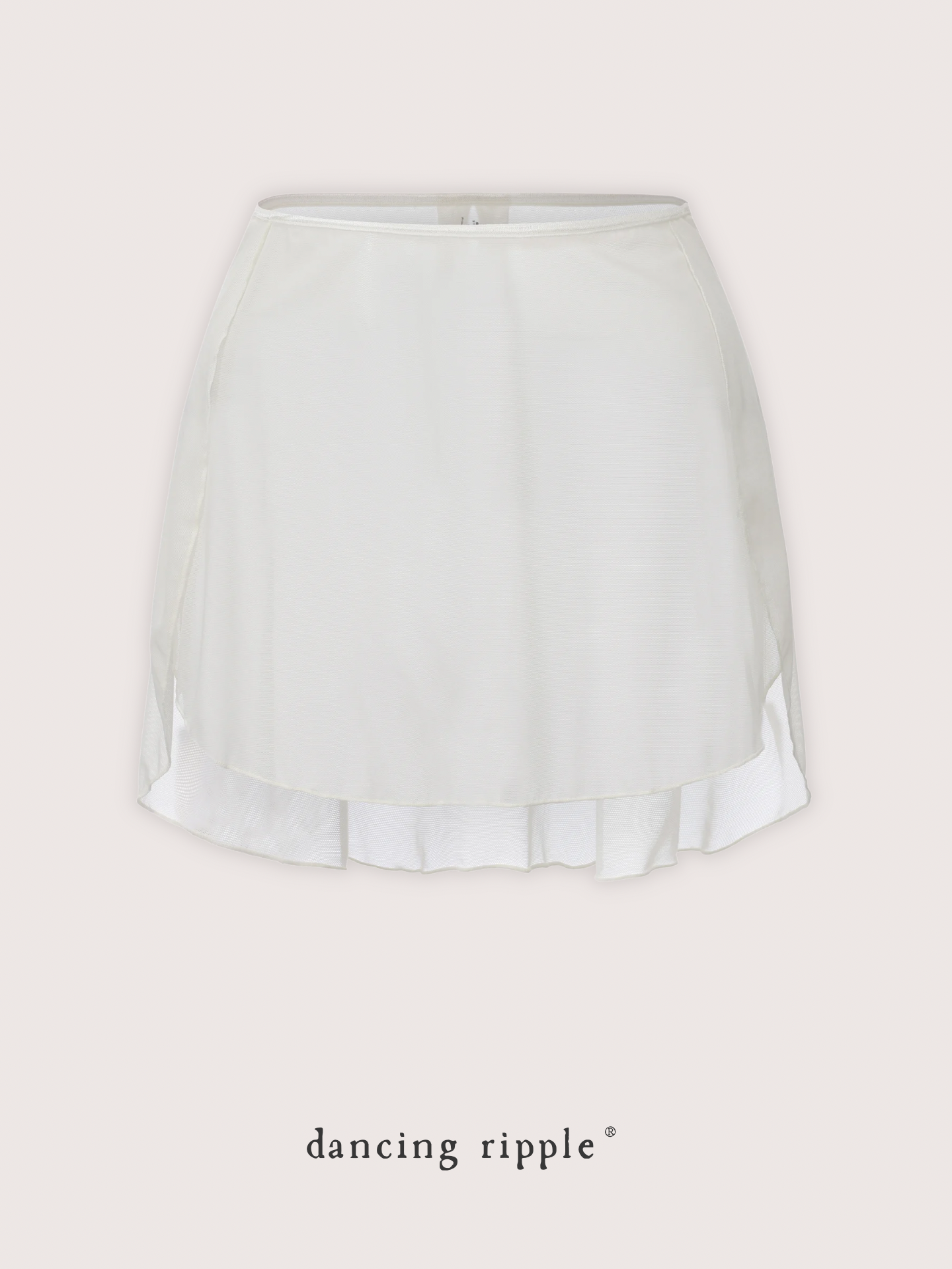 Dawn White Melt Mesh Ballet Skirt showing the front design 
