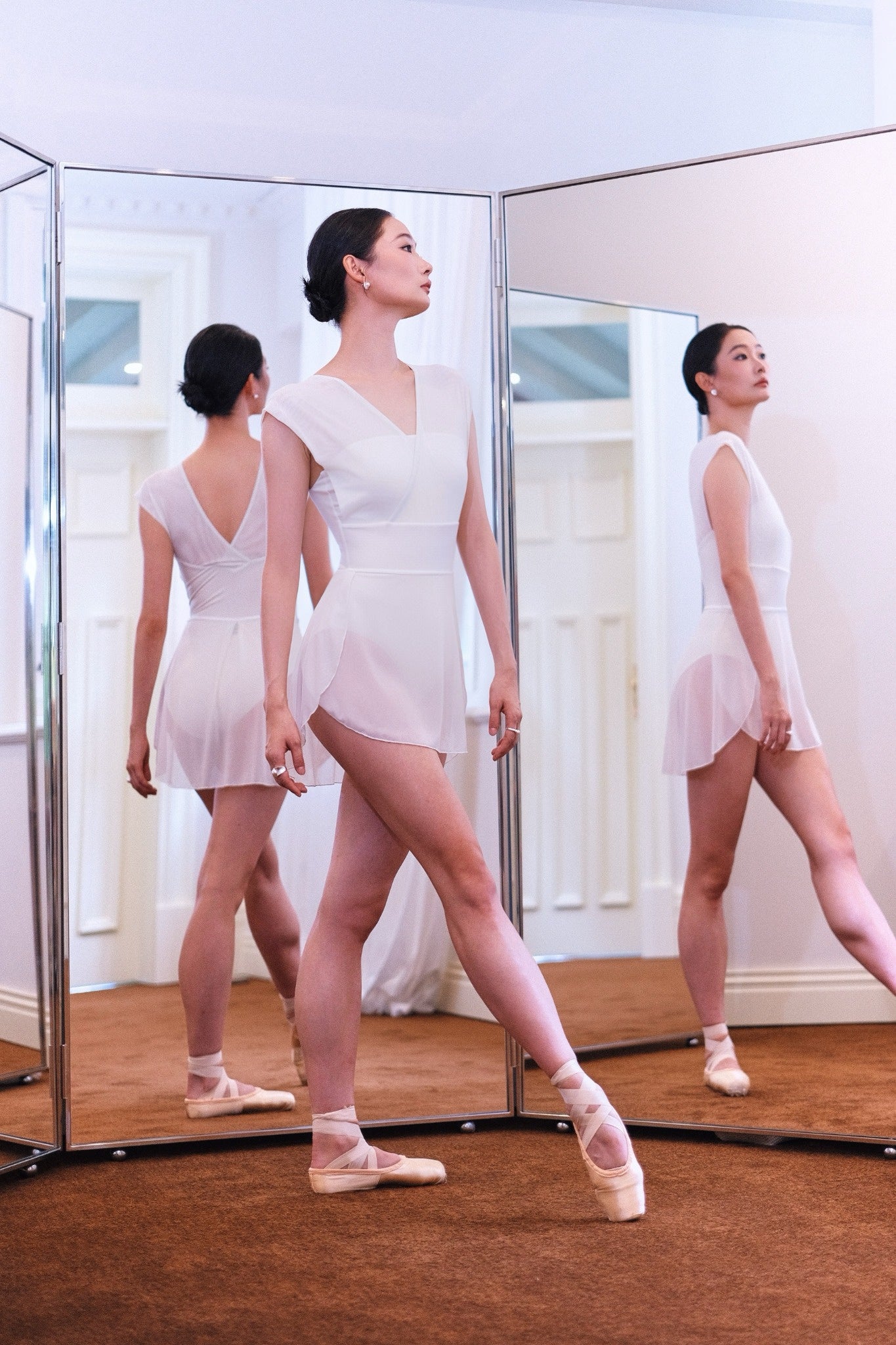 Dawn White Melt Mesh Ballet Skirt is made with eco-friendly materials 