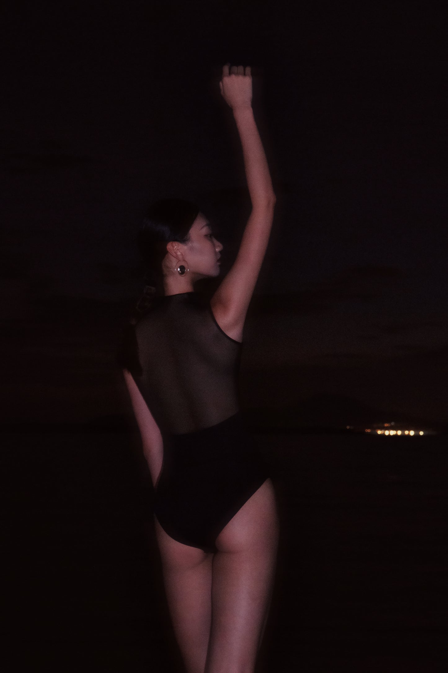 Full Moon High-Collar Leotard features a sheer back made with ultra-soft and second-skin feel tulle