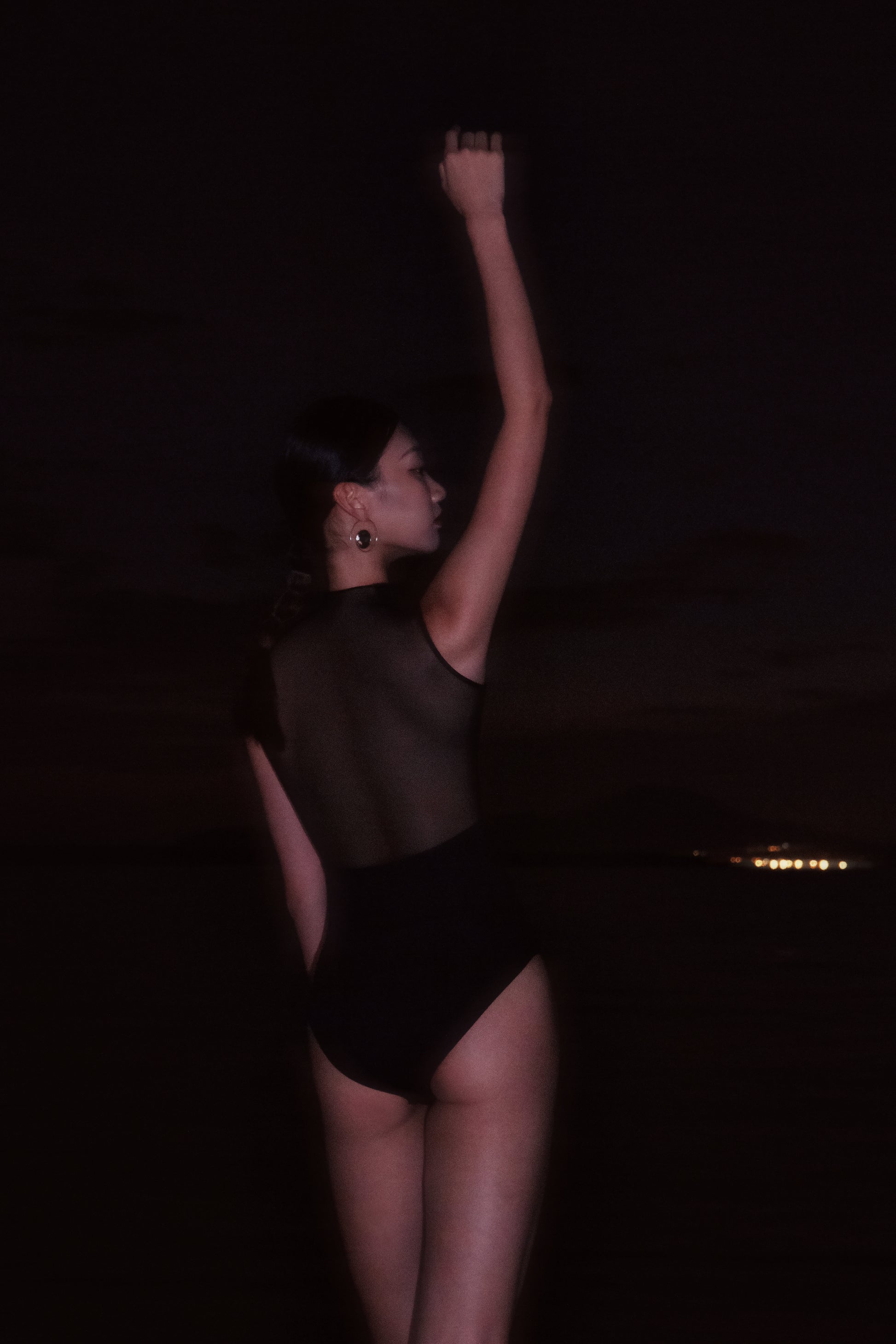 Full Moon High-Collar Leotard features a sheer back made with ultra-soft and second-skin feel tulle