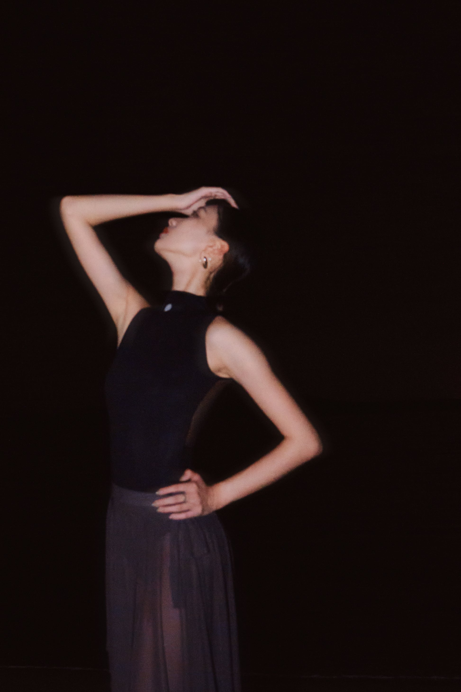 Full Moon High-Collar Leotard has a full-moon detail that is crafted with premium Japanese tulle