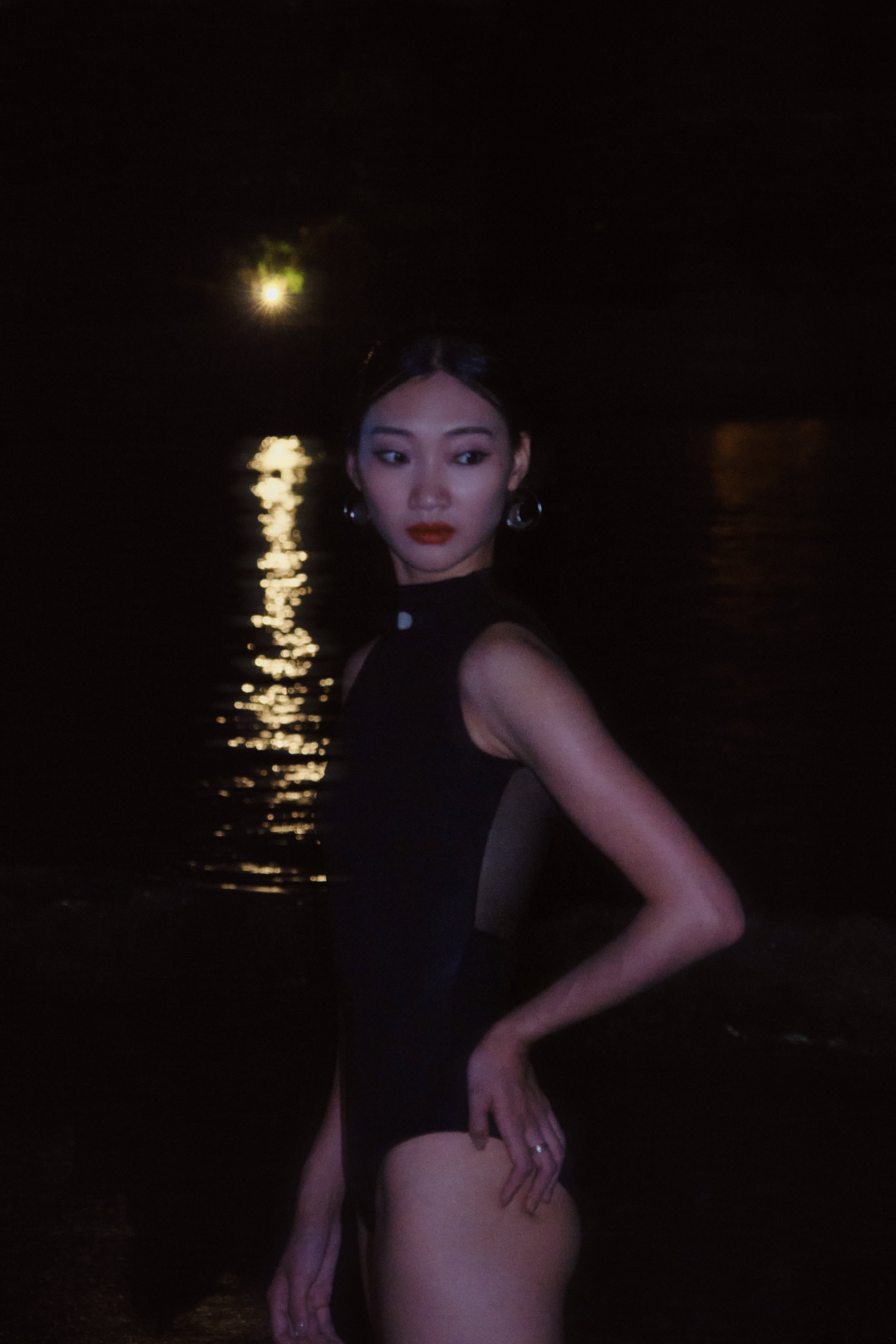 Full Moon High-Collar Leotard – dancing ripple