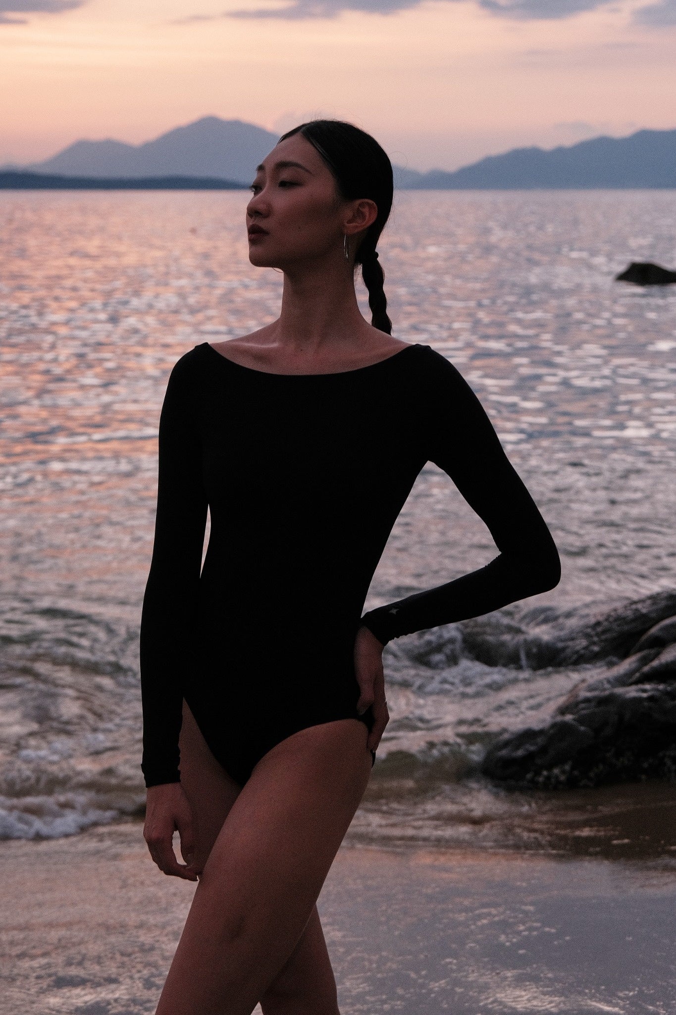 New Moon Wide Boatneck Long Sleeve Leotard features a wide boatneck design, designed to be ultra-comfortable for dancers