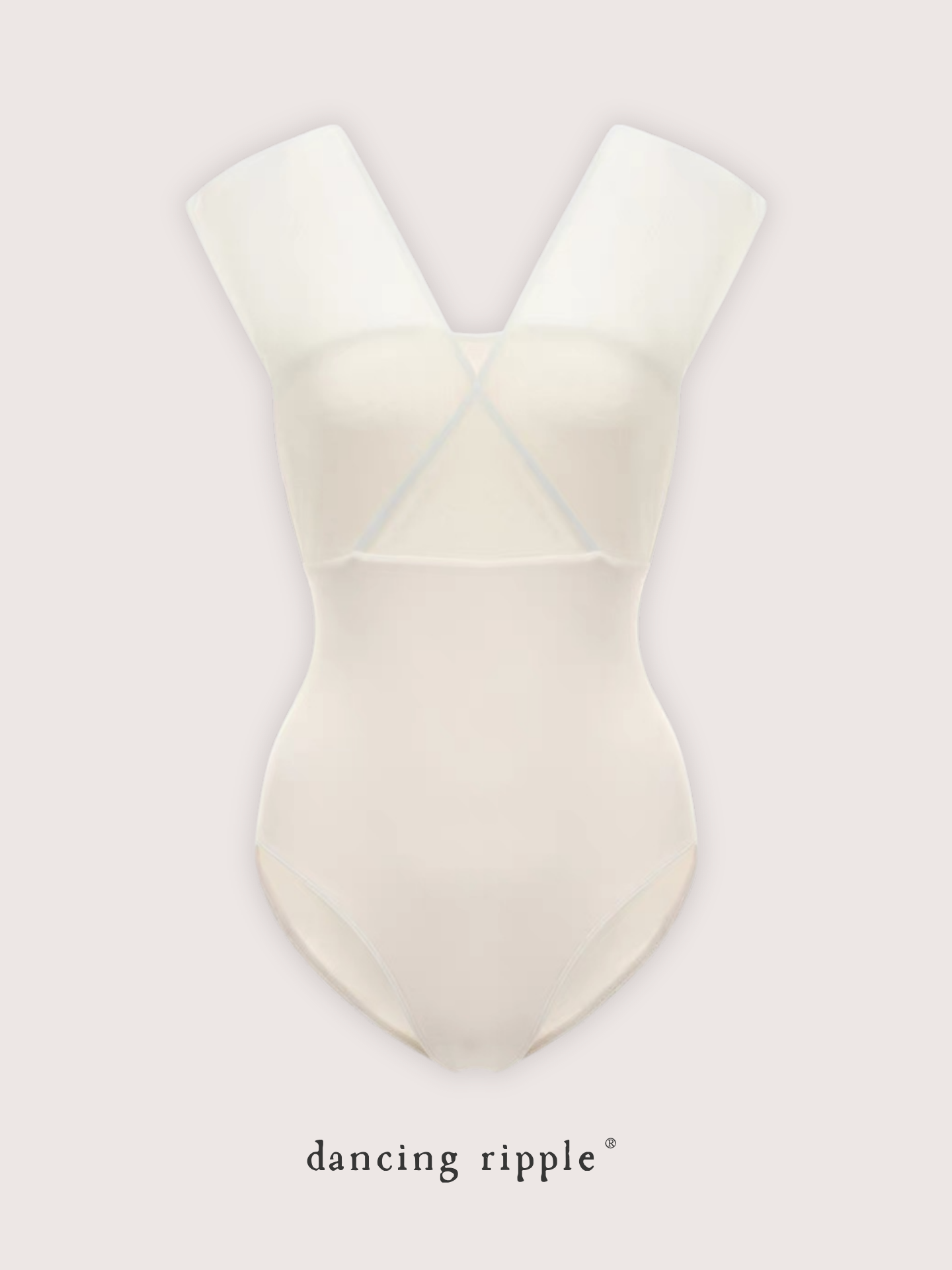 「No.10」Mesh Cross-collar Leotard product detail photo showing the front design 