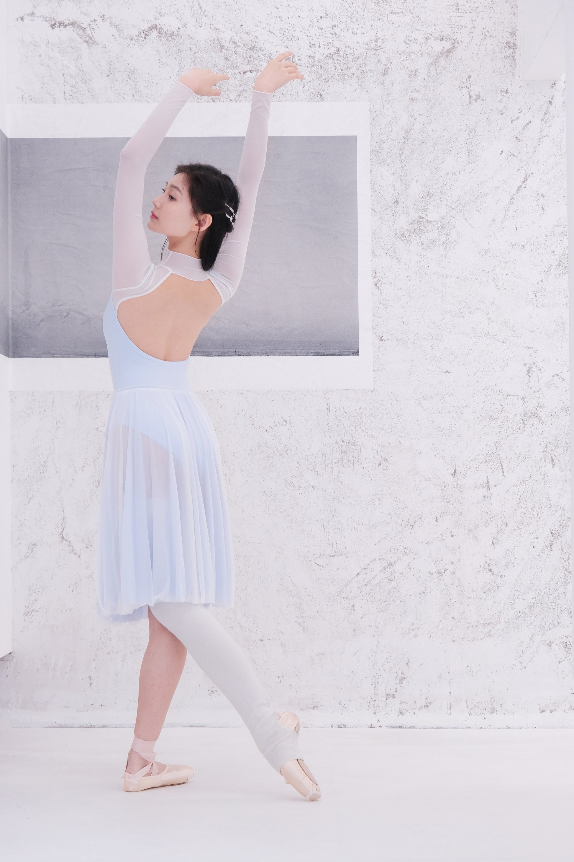 「No.9」Mock Neck Mesh Long Sleeve Leotard is OEKO-TEX® STANDARD 100 certified for safety and sustainability.