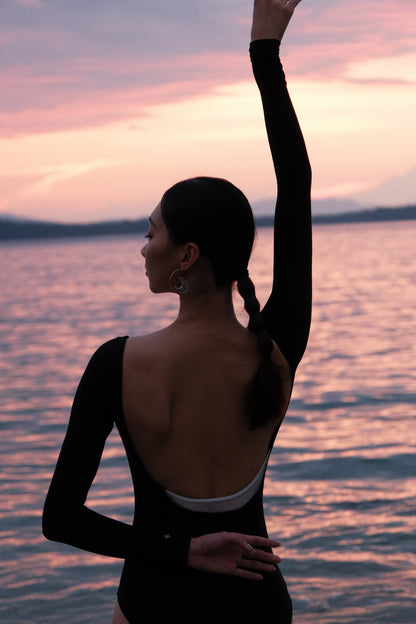 The New Moon Wide Boatneck Long Sleeve Leotard features the soft, second-skin-feel long sleeves that provide graceful coverage for dancers