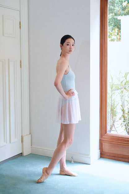 Twin-petal Skirt mini drapes beautifully in a soft pastel pink color, perfect for summer/spring season