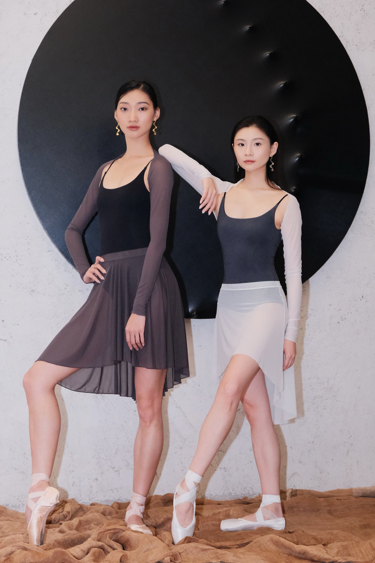 「No.1」Square Neck Camisole Leotard in Moon Edition effortlessly contours the body of the dancers